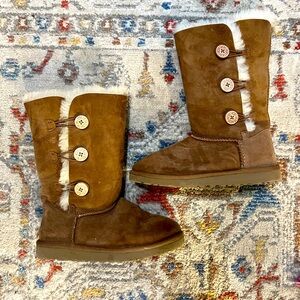 GIRLS AUSTRALIA UGG FURR BUTTON WINTER BOOTS